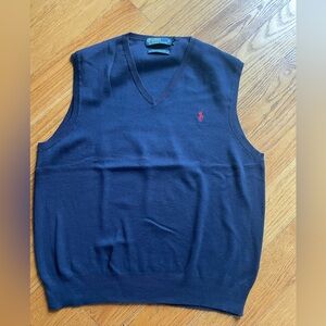 EUC Men’s Navy Blue Polo 100% Cotton Vest ~Large